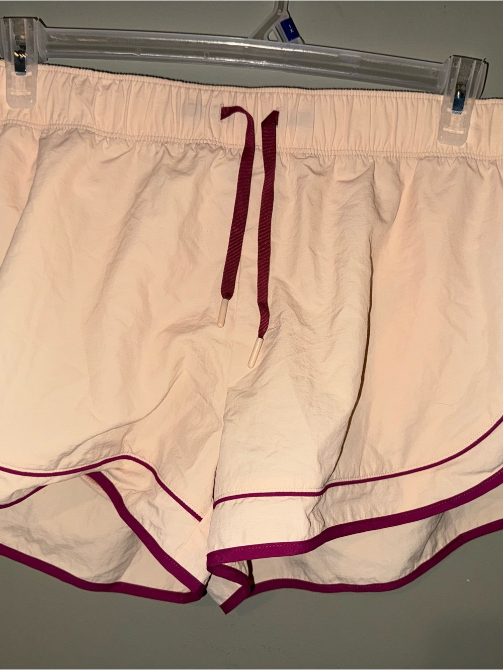 Old Navy Light Pink Athletic Shorts with Plum Trim